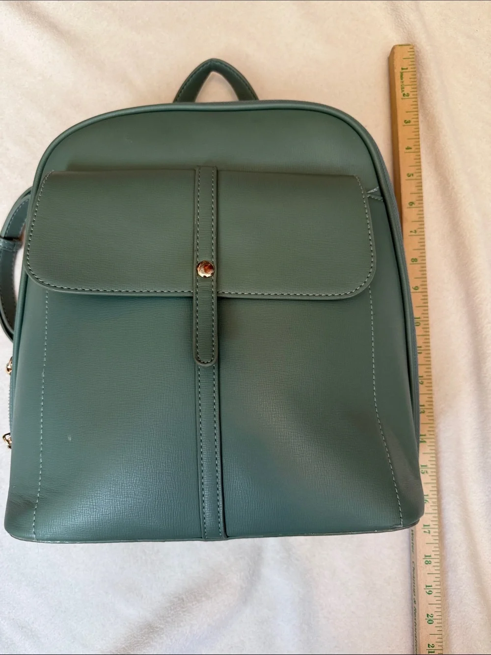 Miztique Sage Green Faux Leather Backpack